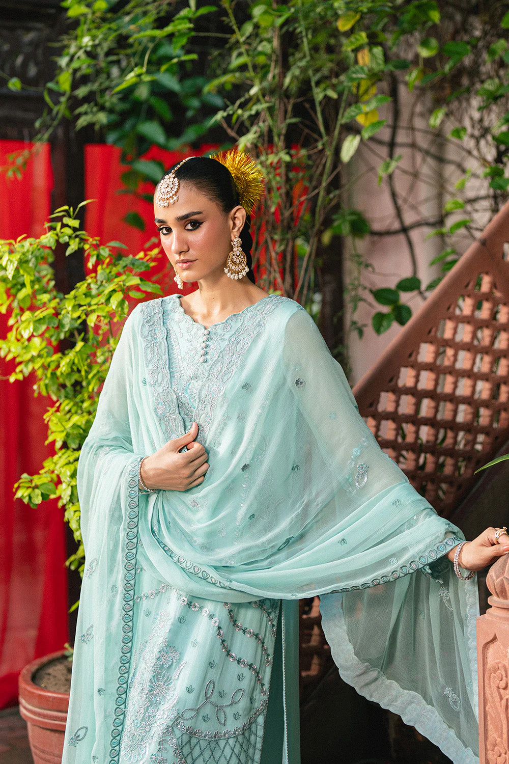 3 Piece Embroiderd Chiffon GARTHIKA - FSU5646 - Image 5