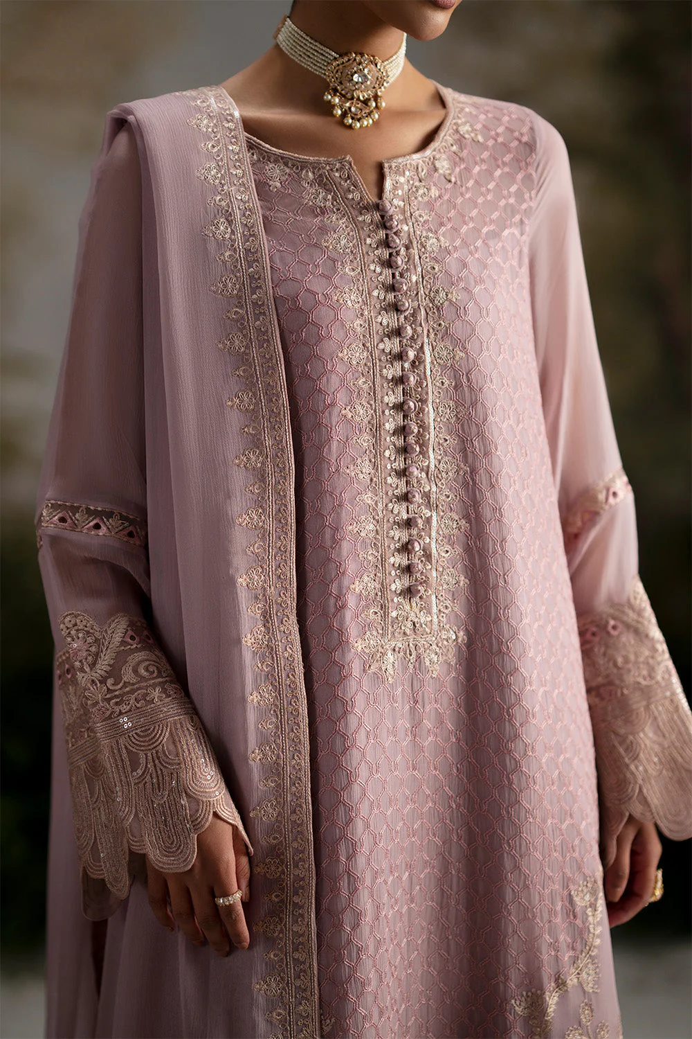 3-Piece-Embroiderd-Chiffon OLIMANI - FWU5695 - Image 3